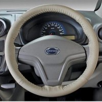 Leather Steering Wheel Cover - Beige