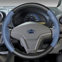 Leather Steering Wheel Cover - Blue Plus Black